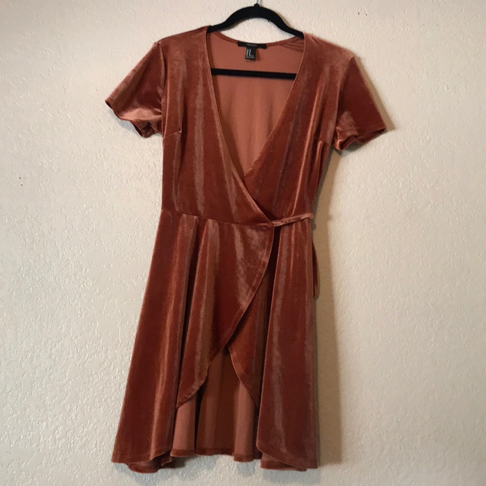 Amber colored wrap dress